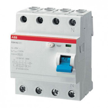 УЗО ABB F204 AC-40/0,1 4-х полюсное тип AC 40A 100mA 4 модуля