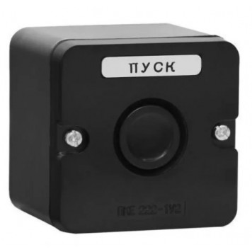 Пост кнопочный ПКЕ 222-1У2 IP54 10А (черная кнопка)