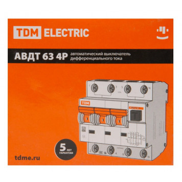 Дифференциальный автомат АВДТ 63 4P C25 30мА TDM-5