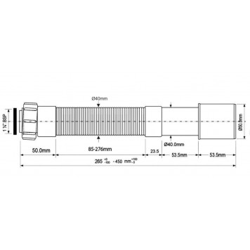 Гофра 1 1/4-40x50, 0,4м McALPINE MRMF5-045-1