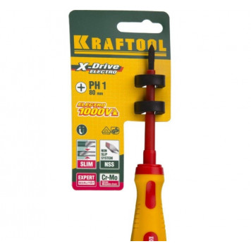 Отвертка KRAFTOOL "EXPERT", высоковольтная   250084-1-080-2