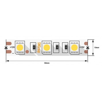 Лента светодиодная стандарт SMD 5050, 60 LED/м, 14,4 Вт/м, 12В , IP65, Нейтральный белый-1