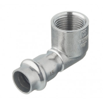 Уголок  с внутренней резьбой INOX-PRESS нержавеющая сталь  Ø15х1/2"*90°  VALTEC