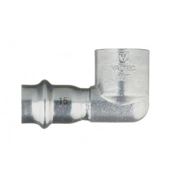 Уголок  с внутренней резьбой INOX-PRESS нержавеющая сталь  Ø15х1/2"*90°  VALTEC-2