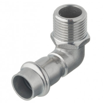 Уголок с наружной резьбой INOX-PRESS пресс/наружная резьба Ø15х1/2"*90° нержавеющая сталь VALTEC