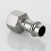 Муфта INOX-PRESS с внутренней резьбой  Ø18х1/2" из нержавеющей стали  VALTEC  VTi.902.I.001804