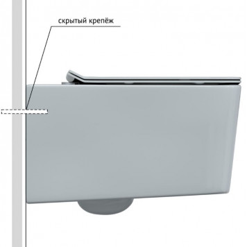Унитаз подвесной BERGES Floe Rimless, сиденье дюропласт Тома slim SO, микролифт быстросъем-3