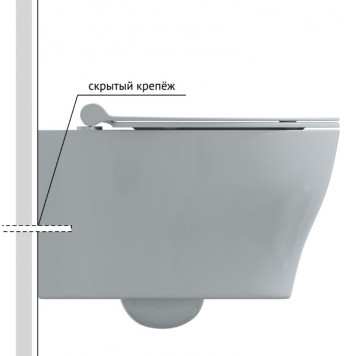 Унитаз подвесной BERGES TOP Rimless, сиденье дюропласт Mita Slim SO, микролифт, быстросьем-4