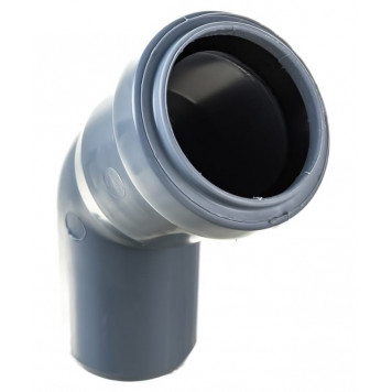 Отвод канализационный ПВХ d40 x 45° Политэк   100445-1