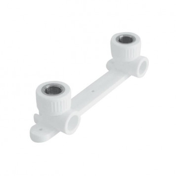 Планка  монтажная ППР под смеситель d25 x 1/2 ВР белая VALFEX-1