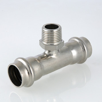Тройник из нержавеющей стали  INOX-PRESS с наружной резьбой Ø18х3/4" VALTEC
