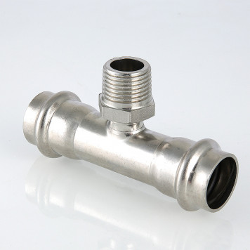 Тройник из нержавеющей стали  INOX-PRESS с наружной резьбой Ø18х3/4" VALTEC-1