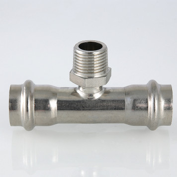 Тройник из нержавеющей стали  INOX-PRESS с наружной резьбой Ø18х3/4" VALTEC-2