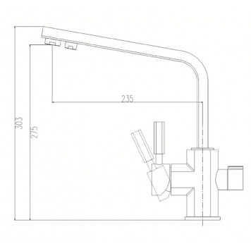 Смеситель для кухни под фильтр 2051 White Kern-1