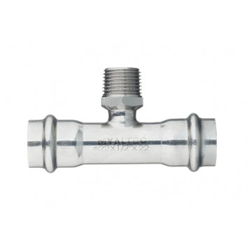 Тройник INOX-PRESS  с наружной резьбой, нержавеющая сталь  Ø22х1/2" VALTEC