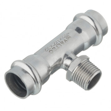 Тройник INOX-PRESS  с наружной резьбой, нержавеющая сталь  Ø22х1/2" VALTEC-1