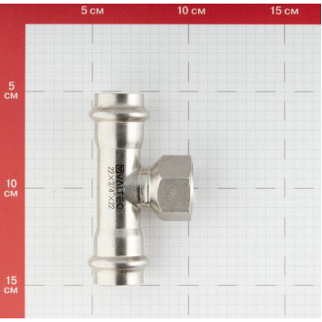 Тройник INOX-PRESS пресс/с внутренней резьбой Ø22х3/4" VALTEC-3