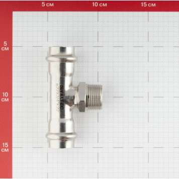 Тройник INOX-PRESS с наружной резьбой, нержавеющая сталь  Ø22х3/4" VALTEC-3
