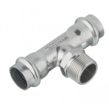 Тройник INOX-PRESS с наружной резьбой, нержавеющая сталь  Ø22х3/4" VALTEC