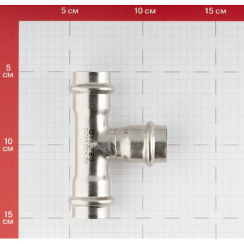 Тройник из нержавеющей стали INOX-PRESS 22 x 22 x 22 мм VALTEС-3