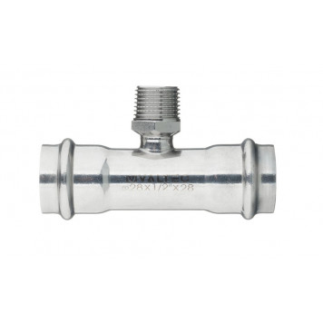 Тройник INOX-PRESS с наружной резьбой, нержавеющая сталь Ø28х1/2" VALTEC-2