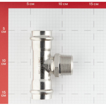 Тройник INOX-PRESS с наружной резьбой из нержавеющей стали Ø28х3/4" VALTEC-3