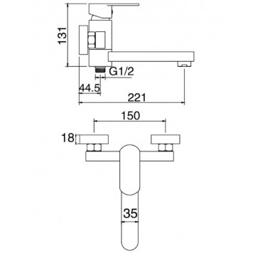 Смеситель для ванны 3001-18 Kern-1