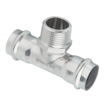 Тройник INOX-PRESS с наружной резьбой из нержавеющей стали Ø35х1" VALTEC
