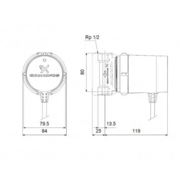 Насос   GRUNDFOS   Comfort  UP  15-14 B  PM    97916771-3