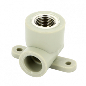 Уголок с крепежом ППР d25-3/4 ВР серый FV-Plast-2