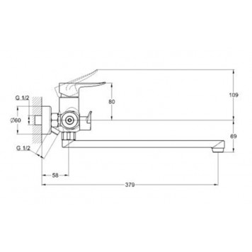 Смеситель для ванны, хром G-lauf GOB7-A134-2
