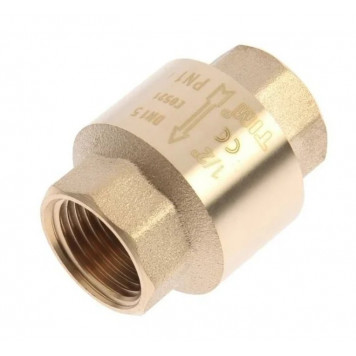 Обратный клапан с металлическим штоком короткий  1/2" гайка - гайка, TIM