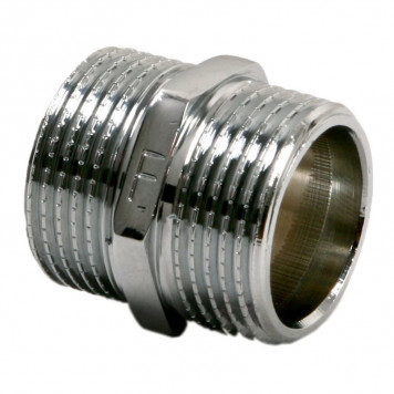 Ниппель латунный 3/4Mx3/4M, хромированный TIM  K-SM033	