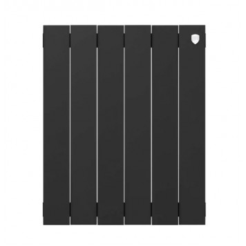 Радиатор биметаллический Royal Piano Forte 500* 6 секций Noir Sable (черный)  Royal Piano Noir 500/6-1