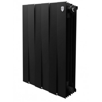 Радиатор биметаллический Royal Piano Forte 500* 6 секций Noir Sable (черный)  Royal Piano Noir 500/6