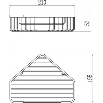 Полка решетка угловая, хромированная, латунная Savol-1