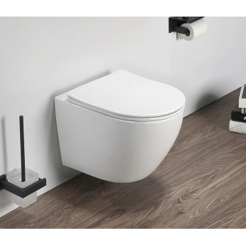 Унитаз подвесной, безободковый (сиденье микролифт) Santiline SL-5005-2