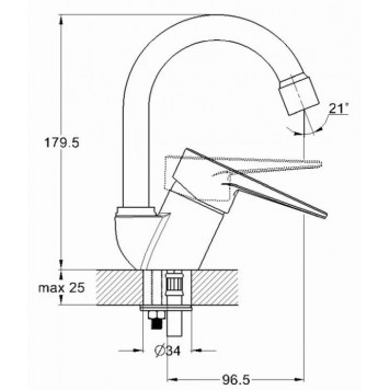 Смеситель для раковины Solone, хром SUP1-A045-1