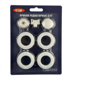 Набор пробок для радиатора без кронштейнов 3/4", (7 предметов) TIM   TIM3043-1