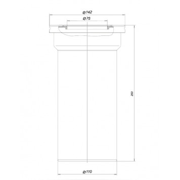 Труба фановая d110x250мм Ани W1220-2