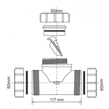 Обратный клапан  50мм  McAlpine   Z2850-NRV-3