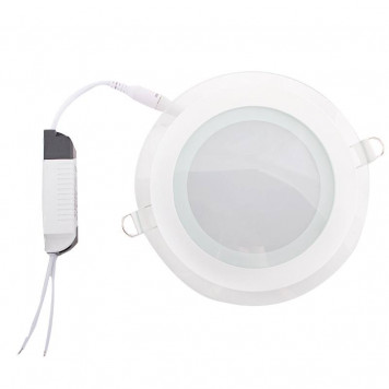 Встраиваемый светильник  ELEGANZ LE GLRL 18W D200  LED круглый, окантовка стеклом 18W, 4500K-1