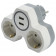 Двойник 2 гнезда с заземлением STEKKER ADP16-14-20, 250V, 16A, с 2мя USB выходами на 2,4 А