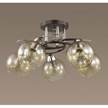 Потолочная люстра Lumion Melefa хром, венге E27 5*60W 220V 3507/5C-1