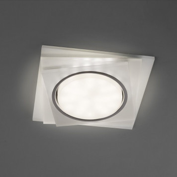 Светильник встраиваемый с белой LED подсветкой Feron CD5023 потолочный GX53 без лампы, матовый-1
