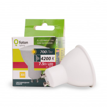 Лампа светодиодная Foton FL-LED PAR16 7,5W 4200K 220V GU10 56xd50 700Лм