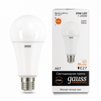 Лампа Gauss LED Elementary A70 25W E27 3000K