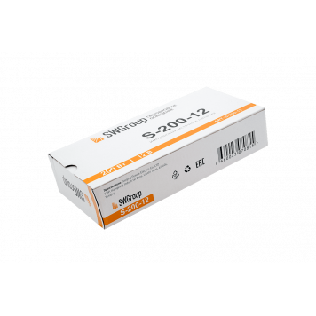 Трансформатор 12V для светодиодной ленты 200W узкий IP20   S-200-12