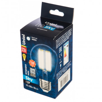 Лампа светодиодная A70 прозрачная 4000К LED-A70-23W/4000K/E27/CL PLS02WH
