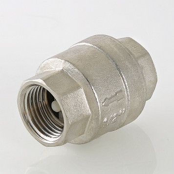 Обратный клапан никелированный с пластиковым седлом d1/2" ВР/ВР Valtec-1